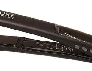 The Adore hair straightener features titanium ceramic plates for even heat distribution and heats up to 480°F to effectively straighten all hair types.