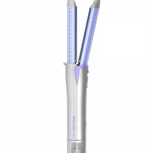 This 2-in-1 airflow styler combines a hair straightener and curling iron with 360° airflow technology for damage-free styling and long-lasting results on all hair types.