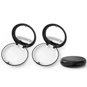 This black aligner case with a built-in mirror and magnetic closure is perfect for storing and protecting your orthodontic retainers and aligners on the go.