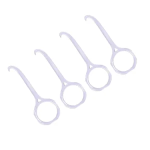 This image shows a four-pack of white aligner removal tools designed for removing clear aligners and invisible braces easily and comfortably without hurting teeth or introducing bacteria.