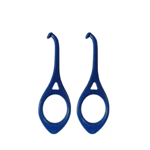 This blue Dentosmile aligner remover tool provides an ergonomic and hygienic way to remove clear aligners, keeping fingers and manicures clean while offering a durable and compact design for travel.