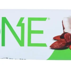 A delicious ONE Almond Bliss protein bar, packed with 20g of protein and only 1g of sugar, perfect for guilt-free indulgence anytime.