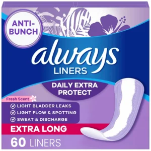 Always Xtra Protection 3-in-1 liners provide up to 10 hours of comfortable daily, period, and bladder leak protection with 8x more absorbency and OdorLock technology.