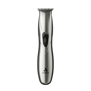 Chrome Andis Slimline Pro Li T-Blade Trimmer provides a bump-free, super-close shave with its diamond-finished blades and boasts a 2-hour runtime on a single charge.