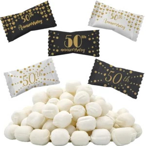 Individually wrapped, fat-free, kosher 50th Anniversary Buttermints are a delicious and creamy after-dinner mint candy, proudly made in the USA.