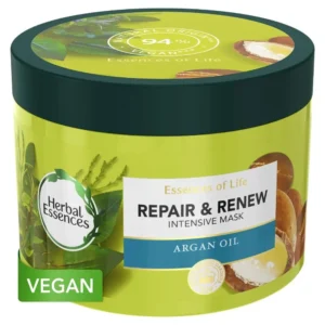 Herbal Essences argan oil hair mask deeply nourishes, repairs damaged hair, and provides softness with plant-based nutrients.