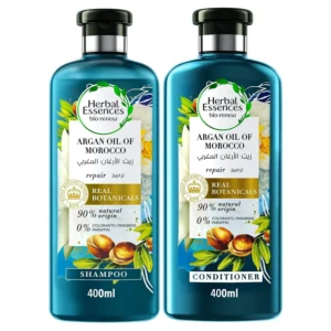Herbal Essences Argan Oil of Morocco shampoo and conditioner set, infused with bio:renew, restores smoothness and revitalizes hair with antioxidant, aloe, and sea kelp blend.