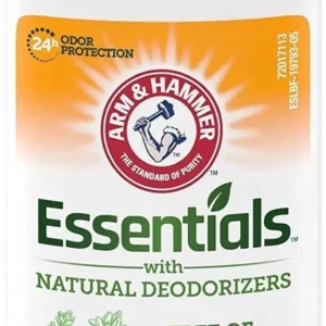 Arm & Hammer Essentials Rosemary Lavender deodorant provides 24-hour odor protection with natural deodorizers, baking soda, and a gentle, aluminum-free, paraben and phthalate-free formula.