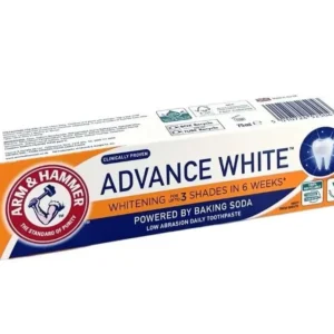 Arm & Hammer Advanced White Extreme toothpaste offers clinically tested whitening, vegan friendly formula, 100% recyclable packaging, baking soda power, and gentle enamel protection.
