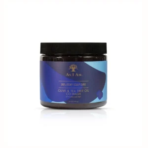 As I Am Dry & Itchy Scalp Care Cowash helps relieve scalp itchiness, flaking, and irritation while fighting dandruff with olive and tea tree oil.