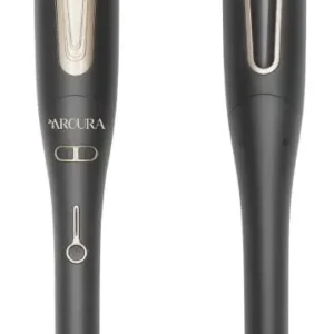 Aroura automatic curling iron creates effortless curls with anti-tangle technology, dual voltage, and adjustable temperature settings.