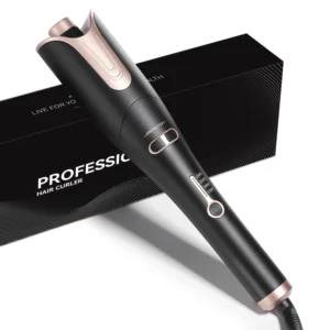 The automatic curling iron features adjustable temperature settings and a rotating cord, making it easy to create beautiful curls at home for all ages.