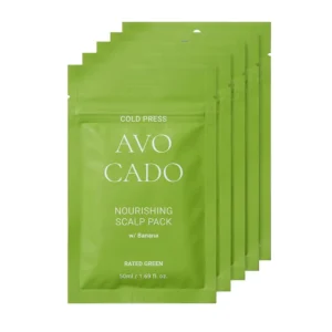 RATED GREEN avocado nourishing scalp pack provides a deep treatment to nourish and strengthen hair with organic oils, leaving it soft, silky, and shiny.