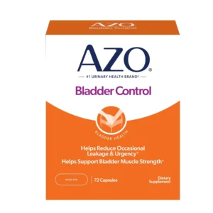 AZO Bladder Control with Go-Less supplement helps reduce occasional bladder leakage and supports bladder strength for both women and men.