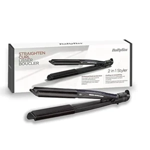 Babyliss ST330E 2-in-1 hair styler that can both curl and straighten wet or dry hair, reaching up to 235 degrees Celsius, delivered in good packaging.