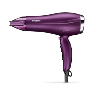 The BaByliss Velvet Orchid hair dryer features ionic frizz-control, multiple heat and speed settings, and a comfortable, lightweight design for fast, smooth drying.