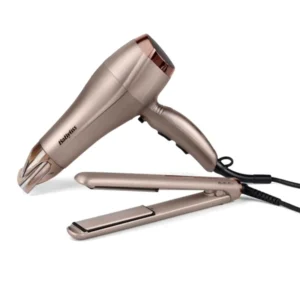 This BaByliss set includes a powerful 2300W hair dryer and the Smooth Pro 235 hair straightener with advanced ceramic plates for versatile, frizz-free salon-quality styling at home or while traveling.