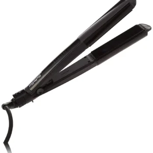 Black BaByliss ST330SDE hair straightener with wet & dry function, diamond ceramic plates and digital temperature display, designed for straightening and curling.