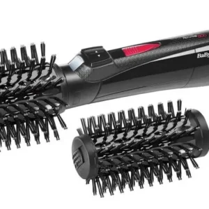 The BaByliss Pro 102627 is an 800-watt rotating hot air brush with two interchangeable brush attachments (40mm and 50mm) and three temperature settings, including a cool air option.
