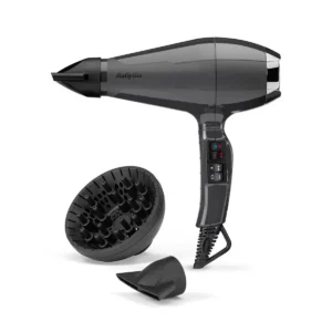 Black Babyliss Smooth Air Pro 2200 hair dryer with AirGlide Technology for salon professional, frizz-free results.