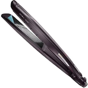 Black Babyliss ST327E hair straightener with slim 28mm plates for intense heat protection, reaching up to 235°C and suitable for wet and dry hair.