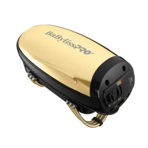 The BaBylissPRO GOLDFX cordless massager features a stainless steel housing, a long-life brushless motor, dual offset weights for twice the massaging efficiency, and flexible coil straps.