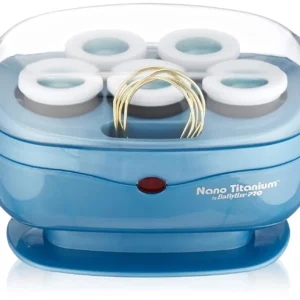This BaBylissPRO hot roller set features five jumbo nano titanium ceramic rollers for creating smooth, shiny curls and waves with dual voltage for worldwide use.