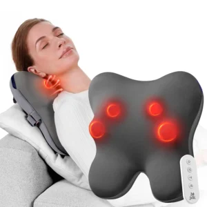 The BOB AND BRAD EZBack Plus shiatsu massager provides deep tissue massage to the neck, back, and shoulders with adjustable heat and a remote control.
