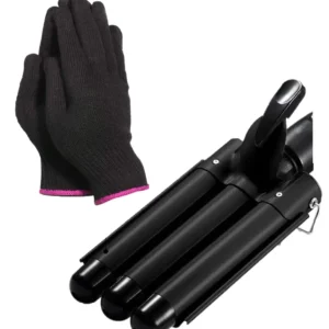 Create beautiful, natural-looking waves with this three barrel curling iron, featuring a 22mm ceramic barrel and adjustable temperature for all hair types.