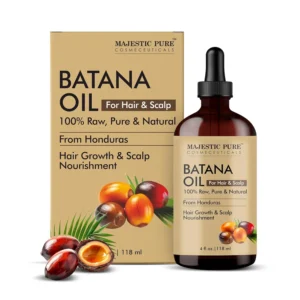 Majestic Pure Batana Oil nourishes the scalp, promotes hair growth, strengthens strands, and adds volume for all hair types.