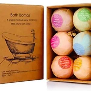 This bath bomb gift set features six natural bath fizzers designed to leave you feeling relaxed, restored, and rejuvenated.