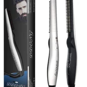 The beard straightener comb quickly heats to style and straighten men's beards, reducing frizz and adding shine for a well-groomed look.