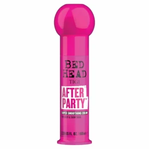 Bed Head After Party smoothing cream tames frizz and adds shine for silky, healthy-looking hair, perfect for frizzy, dull, or coarse hair types.