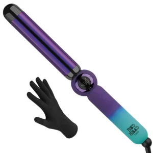 The Bed Head Rough Volume curling wand features digital controls and shine master plating for creating loose waves and curls on all hair types.