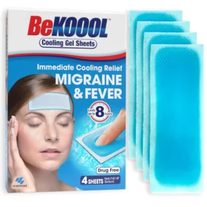 BeKOOOL cooling gel sheets provide natural migraine and fever relief as a non-medicated cold compress.