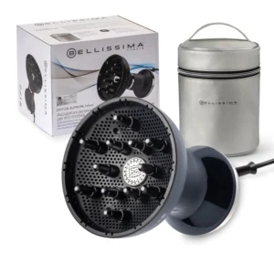 The Bellissima Diffon Supreme curly hair diffuser evenly distributes warm air to gently dry and define natural curls with ceramic and keratin technology.