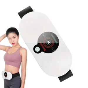 Portable belly massager with heat and multiple modes for abdominal slimming and muscle recovery.