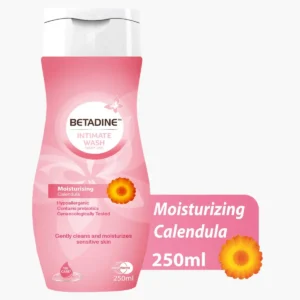 Betadine Moisturizing Intimate Wash with Calendula scent, 250 ml bottle.