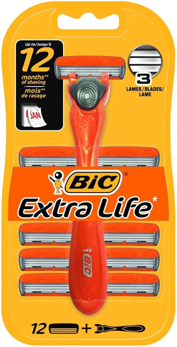 BIC 3 Hybrid Razor - 1 Handle + 12 Refills