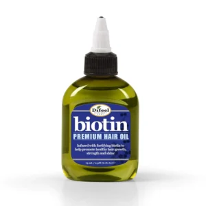 Difeel biotin hair oil promotes healthy hair growth and improves strength and shine.