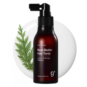TOSOWOONG biotin hair tonic spray formulated with rosemary, tea tree and caffeine nourishes the scalp, providing a cooling and refreshing sensation for all hair types.