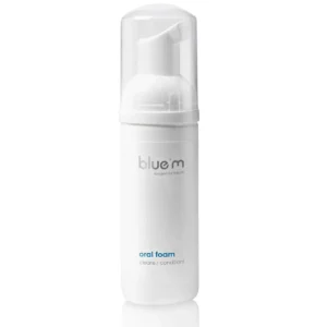 BlueM oral foam retainer cleaner in its packaging, a great gift option and with long-lasting durability.