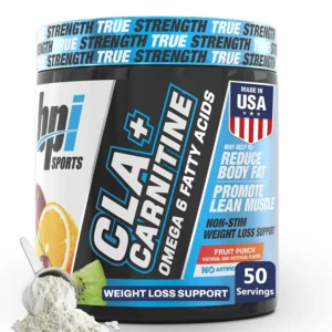 BPI Sports CLA plus Carnitine is a weight loss supplement that helps boost metabolism and convert fat into energy, supporting lean muscle mass and performance.