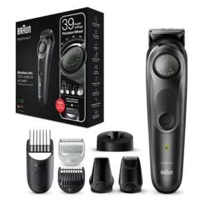 The Braun Beard Trimmer 7 BT7350 provides precise beard, mustache, goatee, and stubble trimming with 39 length settings and long-lasting sharp blades.