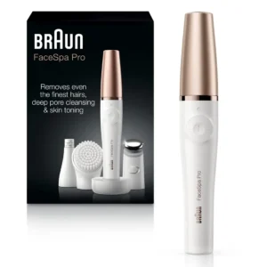 The Braun Face Epilator Pro 911 is a 3-in-1 hair removal device that epilates, cleanses, and tones skin, offering long-lasting smoothness and gentle exfoliation for a clear complexion.