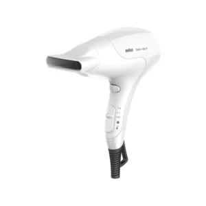 The Braun Satin Hair 1 HD180 PowerPerfection hair dryer offers lightweight design and even heat distribution for quick, convenient styling with two temperature settings and a cold shot.