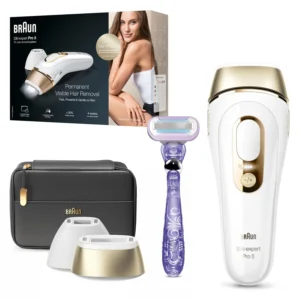 The Braun IPL hair removal device offers long-lasting, visible hair reduction with Skin pro 2.0 technology for safe, fast, and gentle full body treatment.