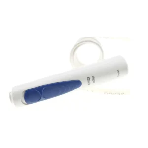 A blue Braun Oxyjet replacement handle for oral care.
