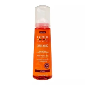 Cantu Wave Whip Curling Mousse creates crunch-free, defined waves and curls with weightless moisture for frizz-free, voluminous natural hairstyles.