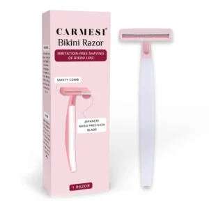 Carmesi Bikini Razor provides a painless and precise shave for women, featuring a safety comb to prevent nicks and cuts in delicate areas.